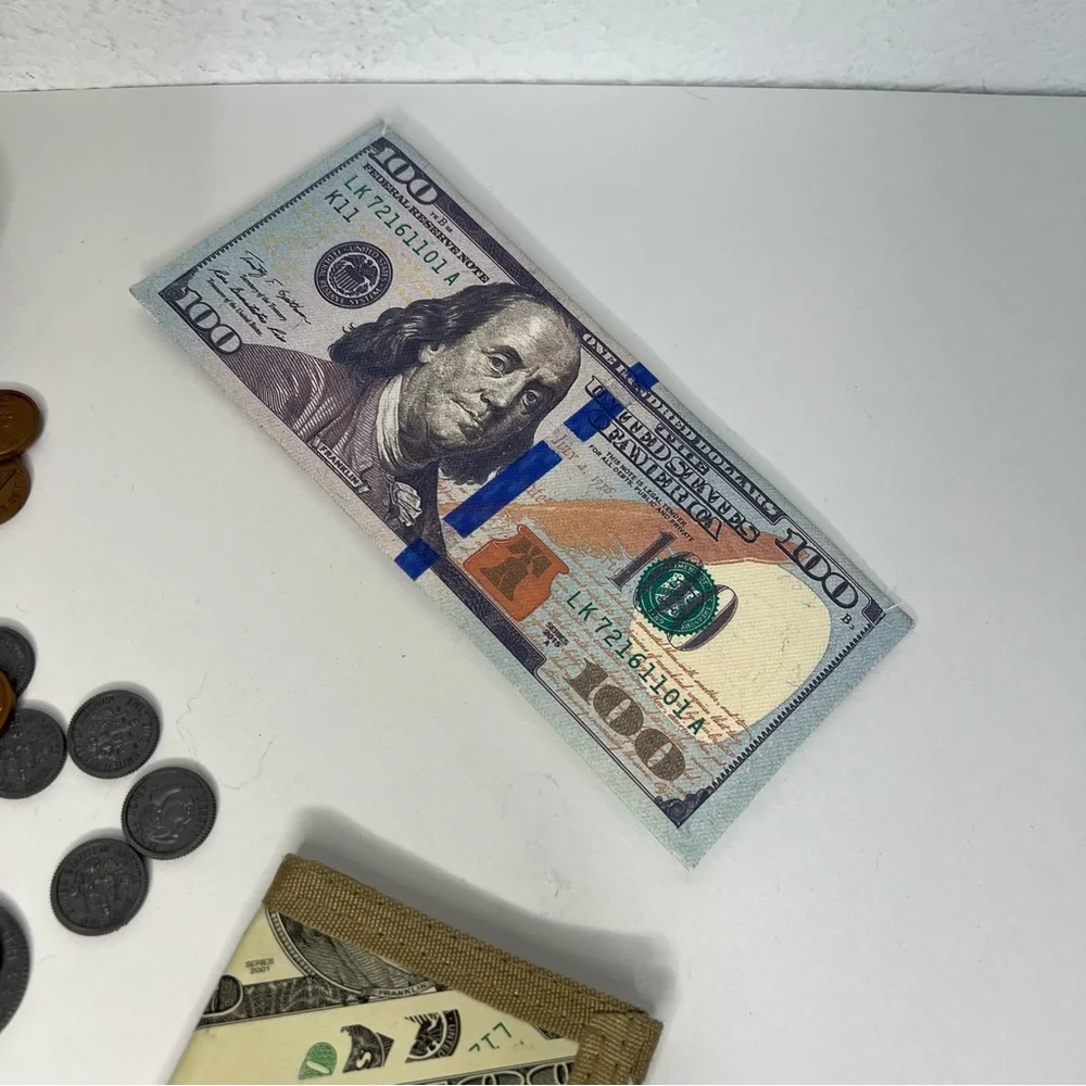 Pretend Fake Money & Money Wallets  Children's Toys School Money Educational